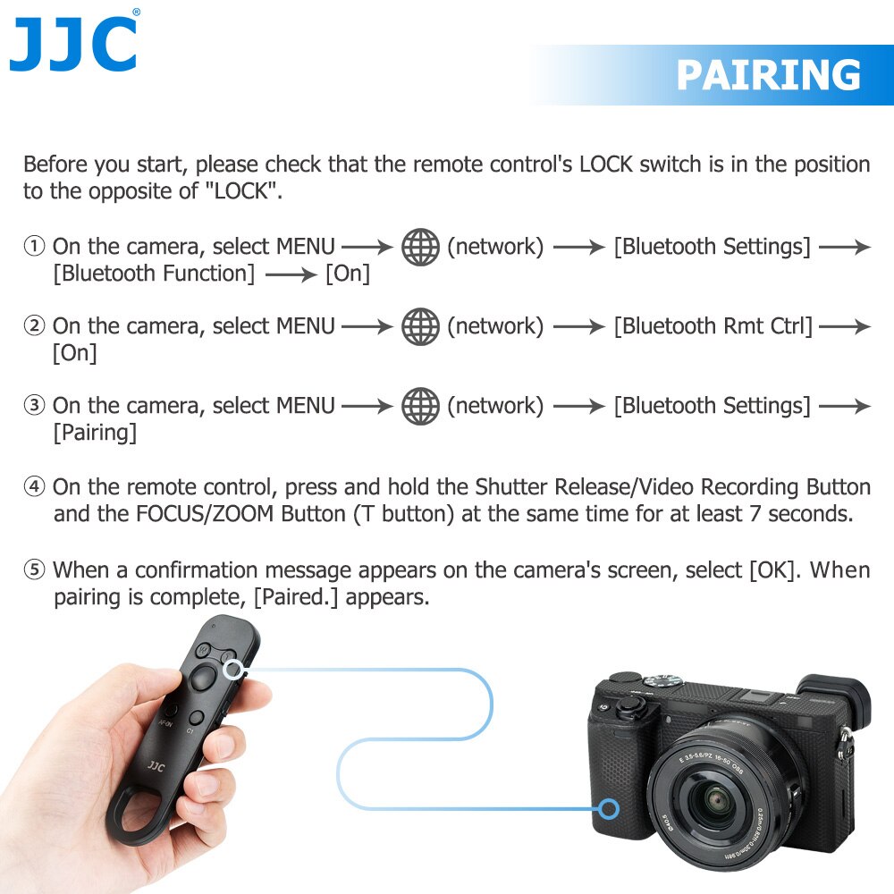 Jjc Rmt P1BT Afstandsbediening Voor Sony ZV-E10 A7III A7SIII A7RIII A7RIV A7R4 A6600 A6100 A6400 A9 Ii ZV-1 RX0II RX100VII DSC-RX0II