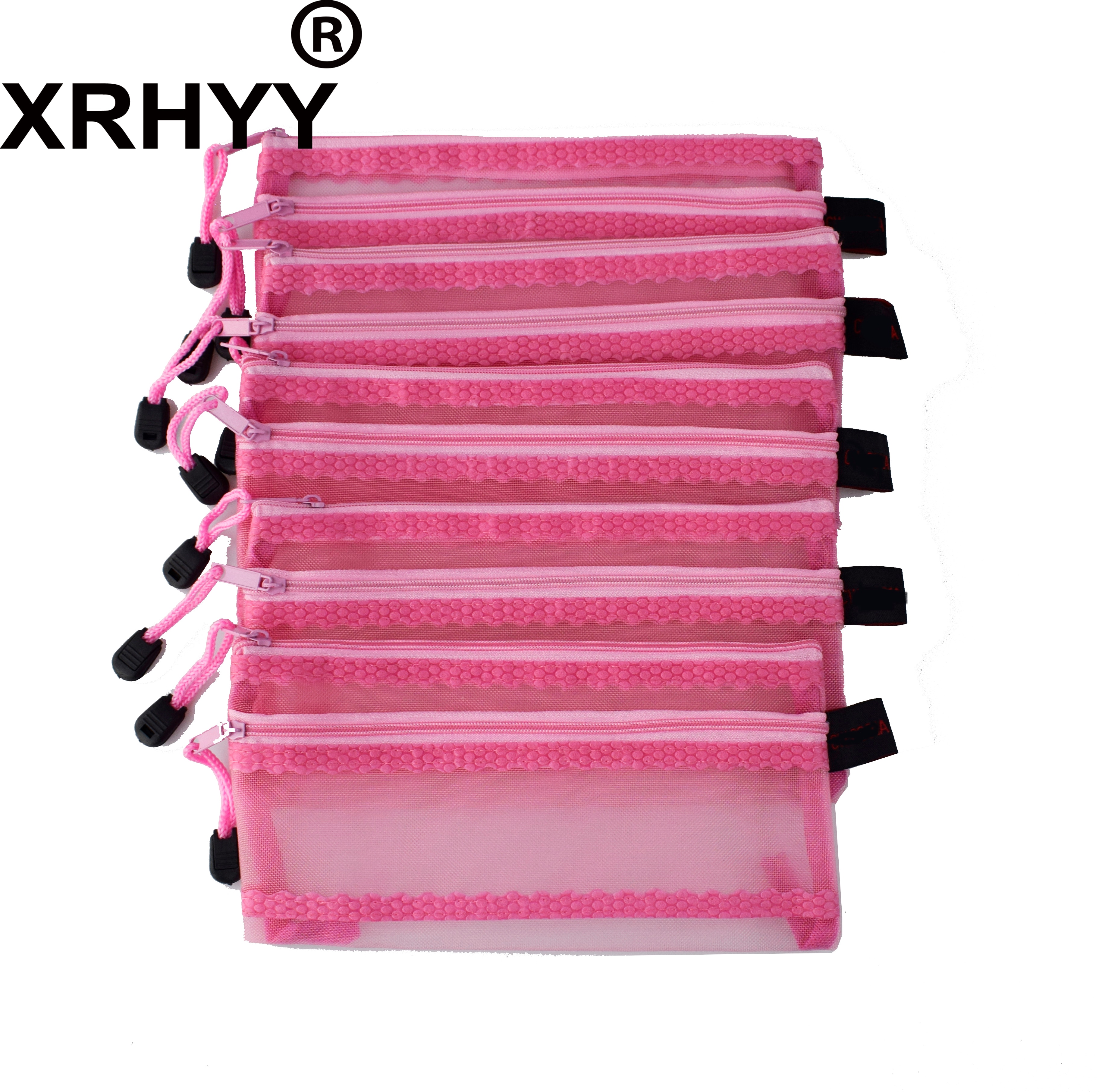 A6 Double Zipper Mesh Pouch Pencil Pen Document Bag Storage Pouch Travel Stationery Holder Office Supplies Travel Accessories