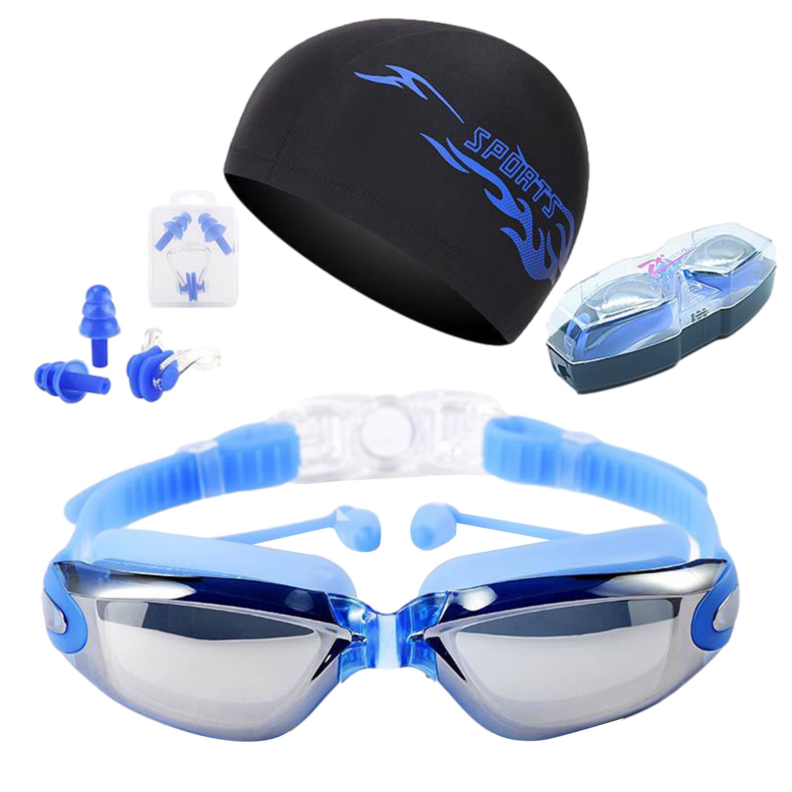 Swimming Goggles Men Women Prescription Optical Swim Swimming Goggles Set Waterproof Water Anti-fog Glasses: Green