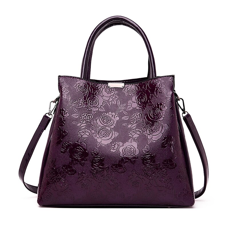 nouvelle de luxe sacs à main femmes sacs concepteur Rose impression sac fourre-tout sacs à bandoulière pour femmes voyage sac à main: Purple
