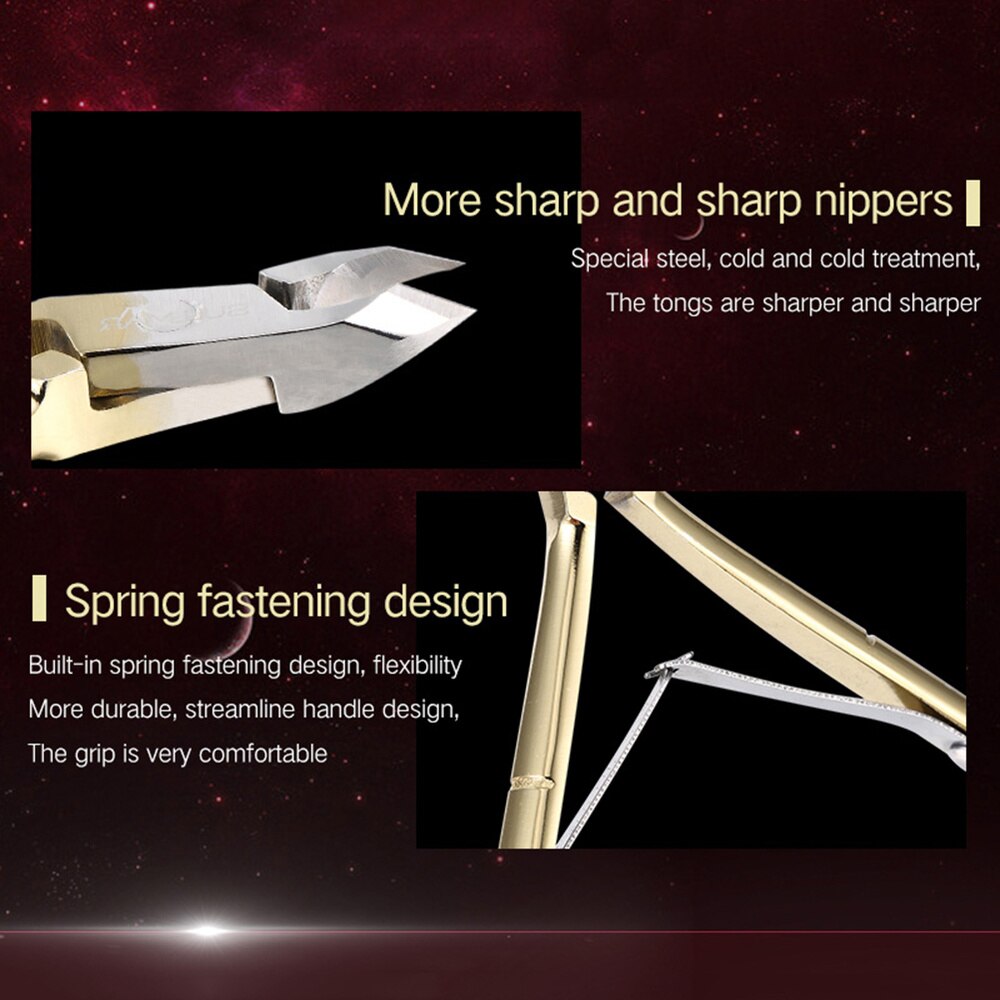 Rustfrit stål neglebåndskniv cuticle nipper skønhedsværktøj bærbar manicure nipper til fingernegle og tånegle(sil