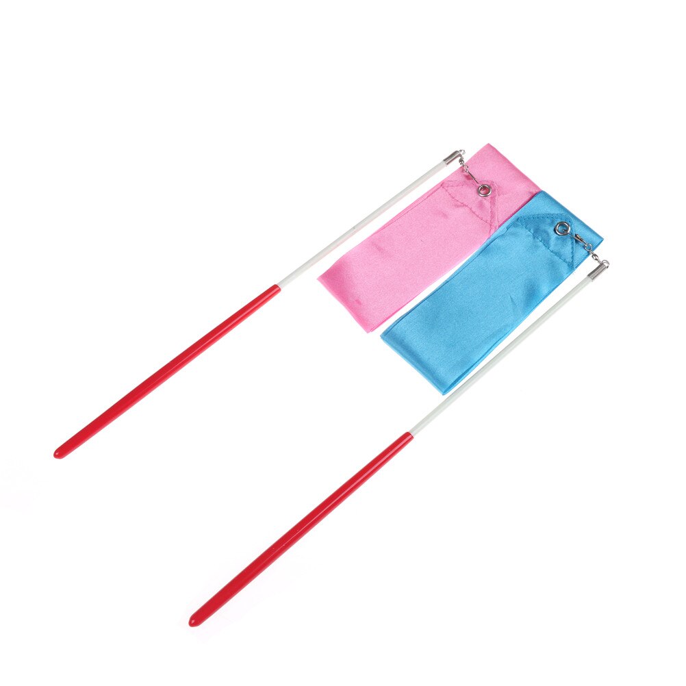 2m konst gymnastisk balett streamer snurrande spö för gymträning färgglada gymband dansband rytmisk