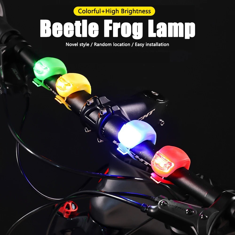 Luces de bicicleta luces de rana portátiles advertencia de conducción nocturna luces LED coloridas bicicletas de montaña de carretera luces traseras accesorios de bicicleta