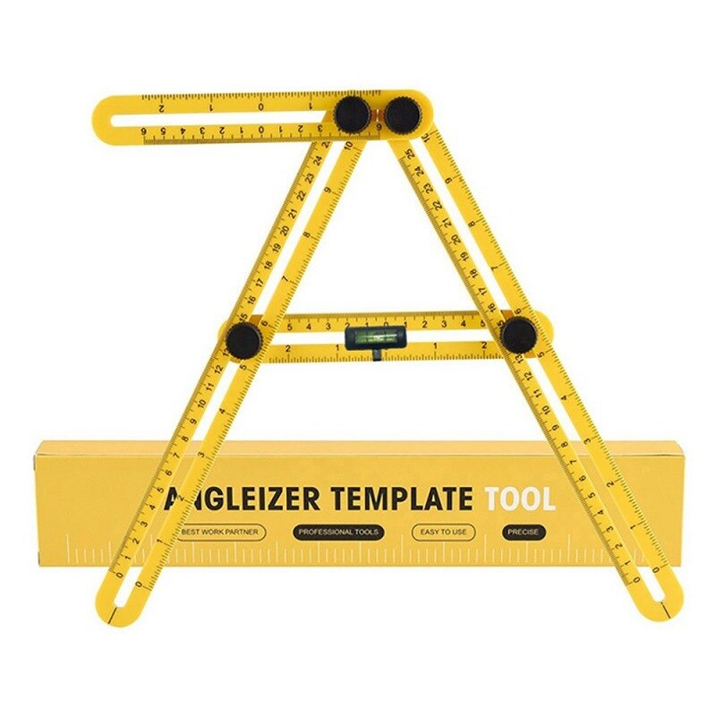 ABS Movable Square Ruler Metric Ruler Measuring Angle Ruler Measuring Tool Folding Ruler Multifunctional Tool Construction