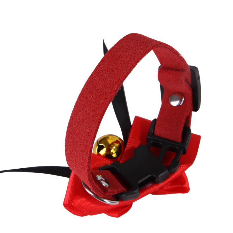 Adjustable Duck Bow Tie Collar with Bell Chicken Goose Necklace Pet Neck Strap Accessory