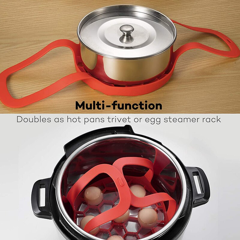 Pressure Cooker Sling Silicone Bakeware Lifter Cookers Anti-slip Drain Pad Heat Insulated Mat Egg Rack Kitchen Accessories