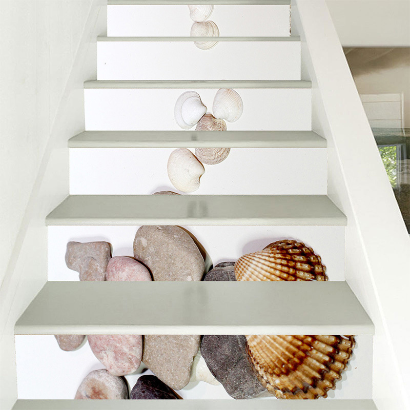 Ocean series Stairs Mural Stickers DIY Self-Adhesive Decal Wallpaper for Ocean Theme Hotel and Restaurant Home Decoration: 6
