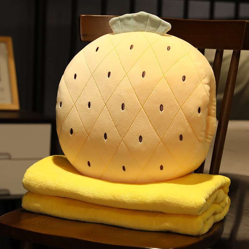 Stuhl Kissen Büro Kreative Obst Kissen Decke Dual Zweck Büro Nickerchen Decke Abdeckung Schlaf Decke Auto Aktivität: Ananas