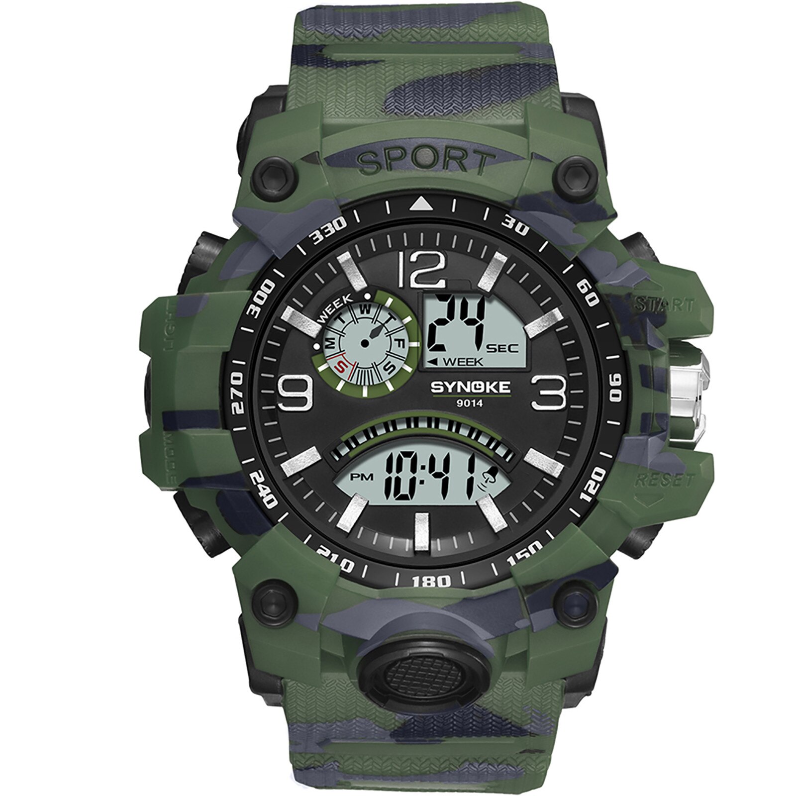 Men's Electronic Sports Watch Multi-function Outdoor Sports Watch With Large Screen Minimalist Ultra Thin Watches: Green
