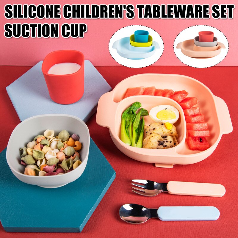 Hoge Siliconen Kom Platen Voor Baby 'S Kids Peuters Veilig Baby Plaat Baby Voedingssupplement Kom Uej