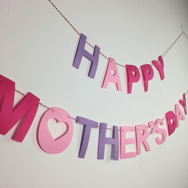 Gelukkig Moederdag Banner Voelde Decoratie Kamer Levert Feestelijke & Party Thema Mom Roze Moeder Verjaardag Deco