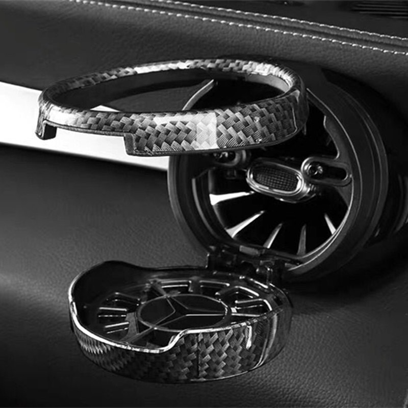 Mercedes-benz c-class G W464 W447 W177 C257 GLB in fibra di carbonio presa di aria condizionata supporto di tazza