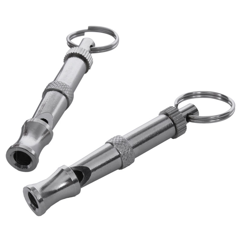 5 x ultralydsfløjte til hundetræning sølvfarvet