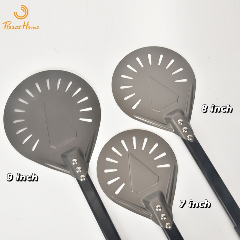 PizzAtHome 7/8/9 Zoll Pizza Drehschale Aluminium Pizzaschaufel Pizzaschale Paddel Kurzes Pizzawerkzeug Ofenzubehör