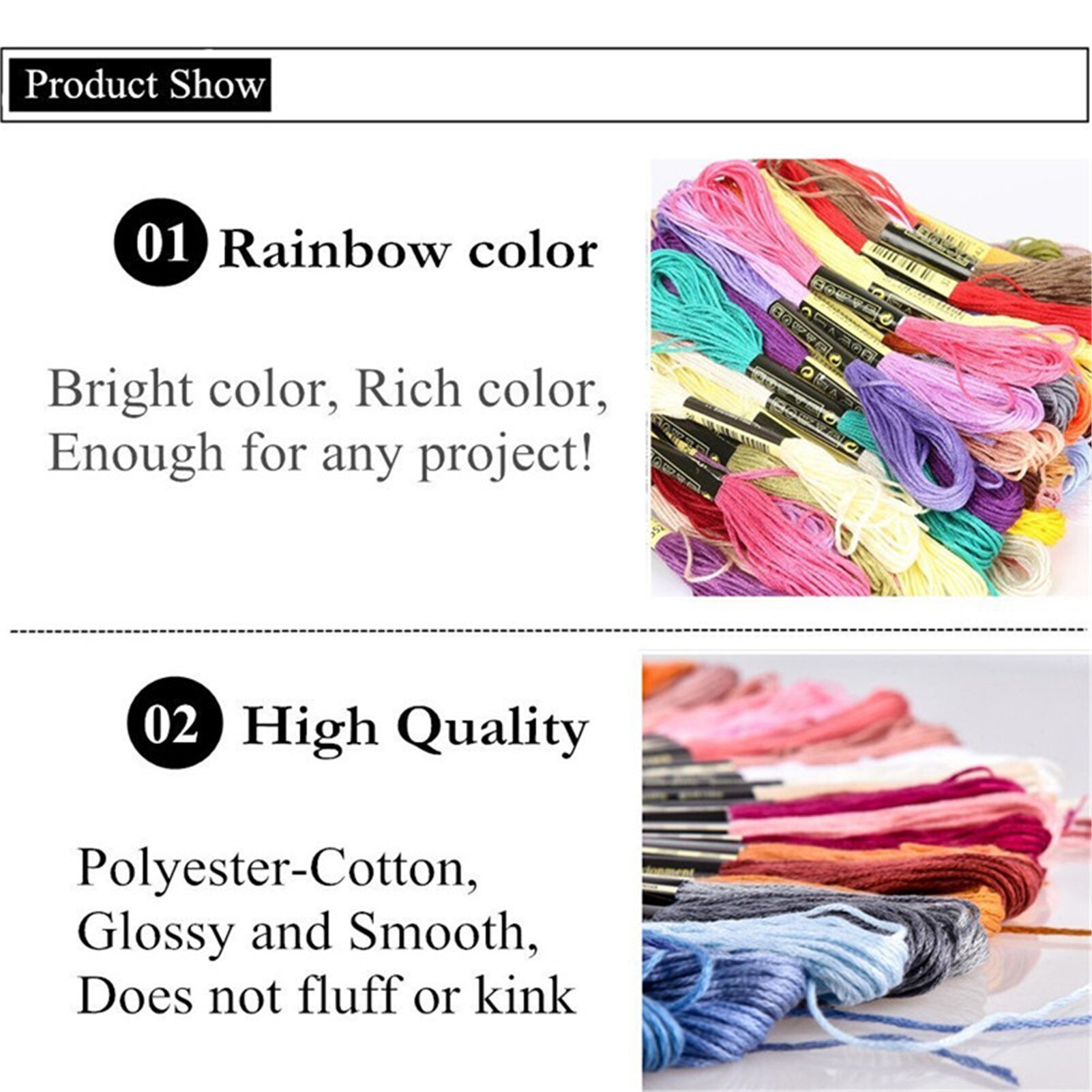 1500pcs Colorful Embroidery Thread Set Cross Stitch Floss Threads Cotton Sewing Skeins Skein Kit DIY Handkitting Sewing Threads