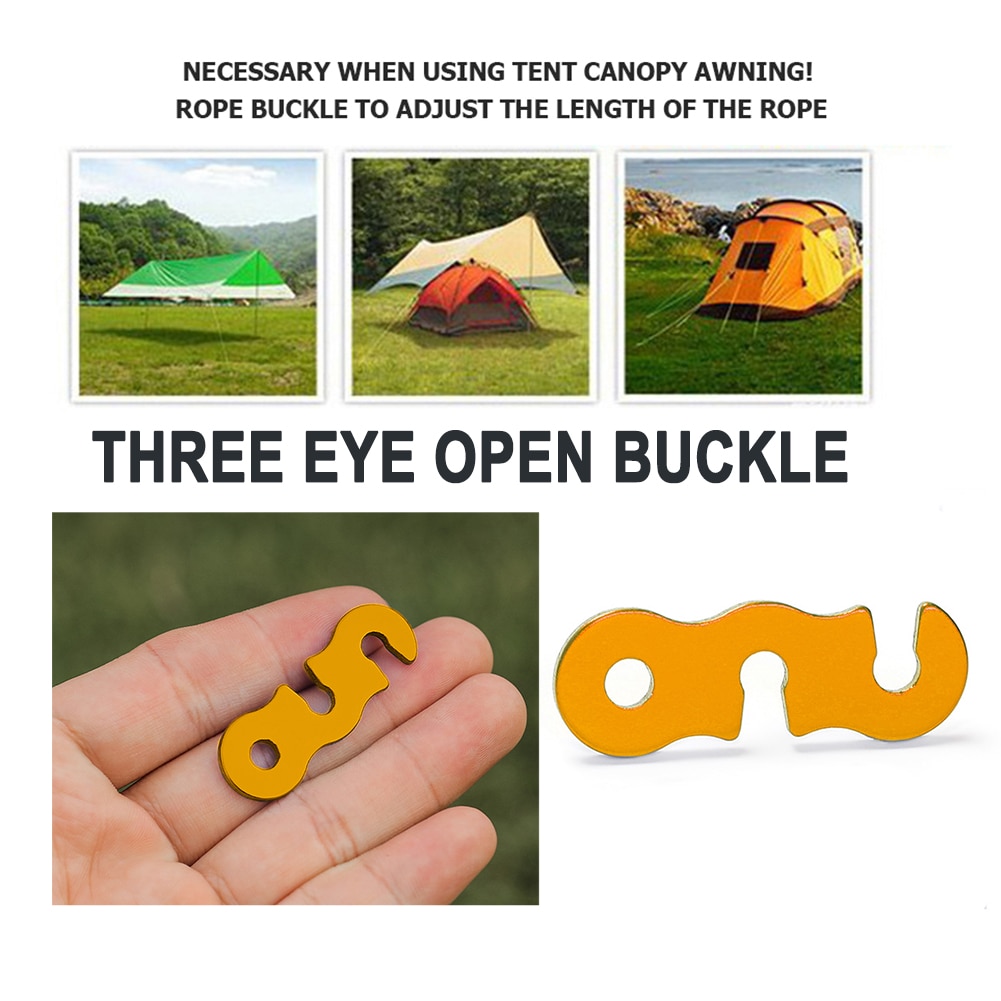 Cordon de corde de tente de Camping réglable, boucle Type S, tendeurs, Kit de fixation, accessoires de sécurité pour tentes de Camping en plein air, 10 pièces