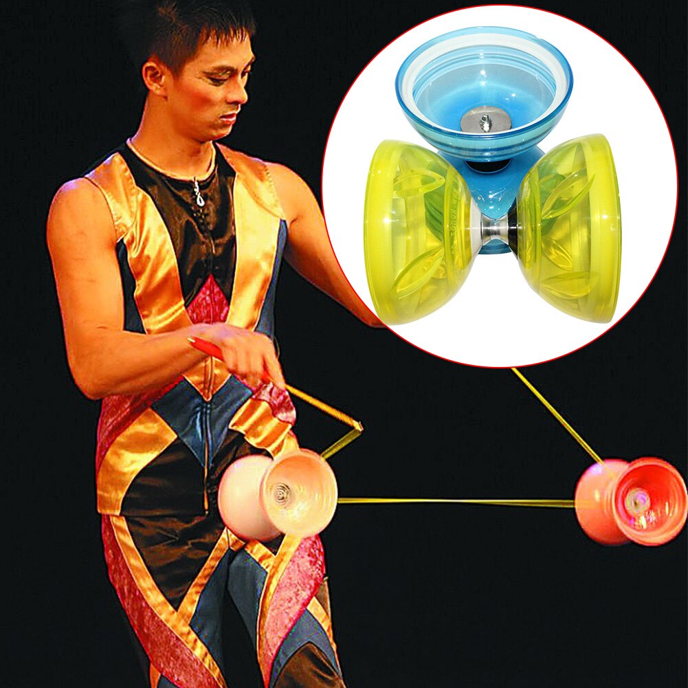 Diabolo sæt legetøj håndleg børn let glød sjovt blødt højhastighedsleje med rebhobbyer klassisk jonglering