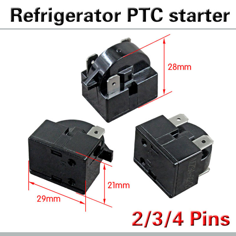 4 stift 15 ohm kylskåp ptc startrelä svart / kompressor relä