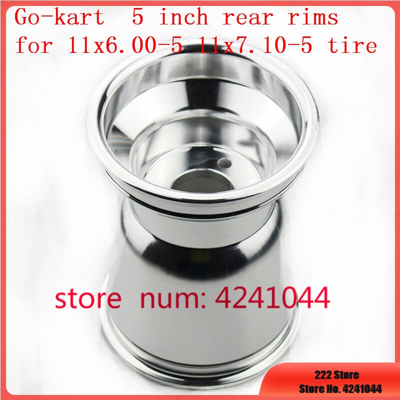 Kart 5 tommer flanger aluminiumslegering baghjulsnav brug 11 x 7.10-5 11 x 6.00-5 dækpas pendel bil 3 hjul 4 hjul drivbil gokart
