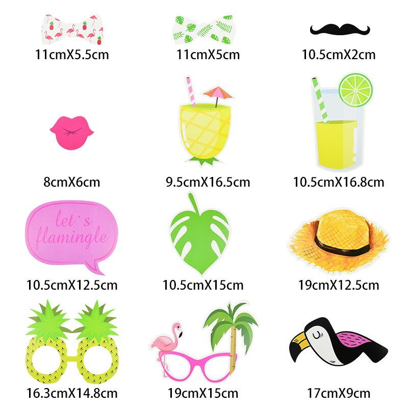 Hawaii Party Flamingo Papier Photobooth Rahmen tropisch Sommer Strand Party Liefert Hochzeit Dekoration Foto Requisiten