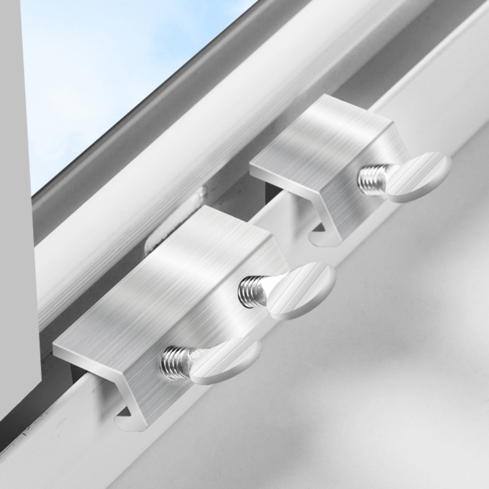 Vindueslåse i aluminiumslegering, glidende sikkerhed, justerbare skydedørsklemmer, sikkerhedsvinduelåsprop, vindue