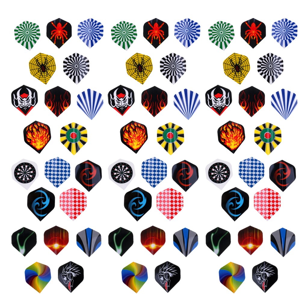 MagiDeal 60 Pieces (3 Sets) Standard Dart Flights Durable PET Plastic Darts Flights Colorful Dart Flights