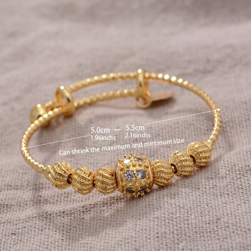 24K 4pcs Boys Girls Ethnic Gold Color Dubai Bangles Ethnic Luxury Bangles Bracelet Women Girl Bride Dubai Bangles Child jewelry