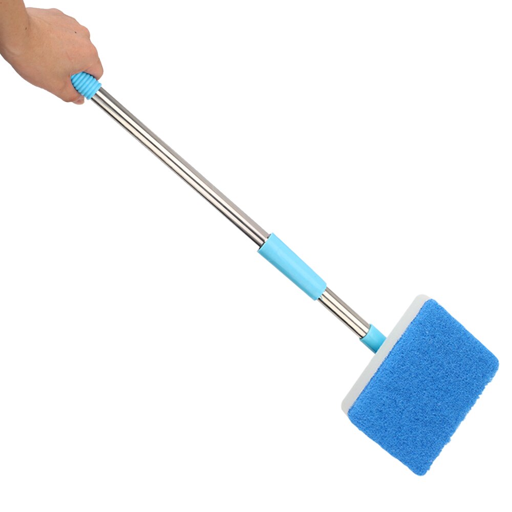 Aquarium Fish Tank Glass Window Algae Cleaner Scrubber 180° Adjustable Long Handle Double-Sided Sponge Cleaning Brush Super