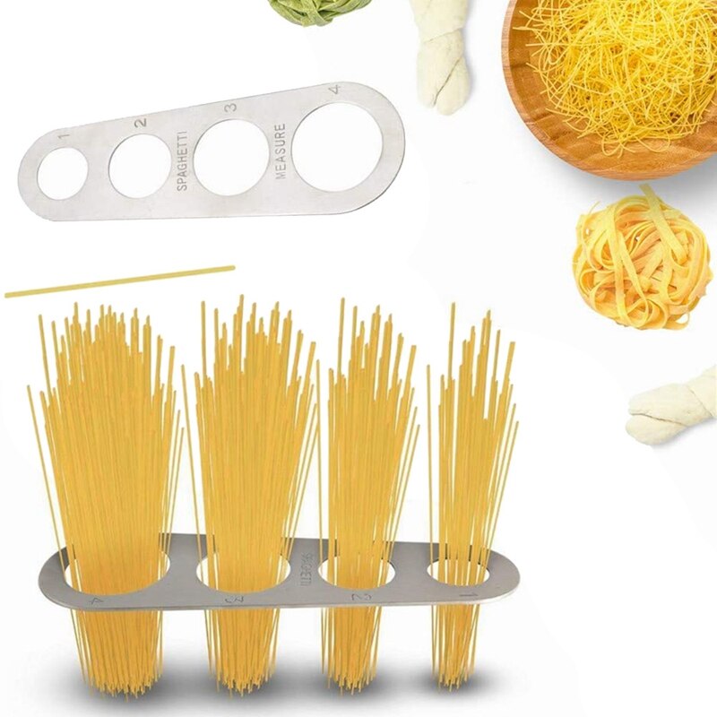 3 Pcs Stainless Steel Spaghetti Measurer Tools Pasta Portion Control Gadgets with 4 Serving Portion Cooking Tools