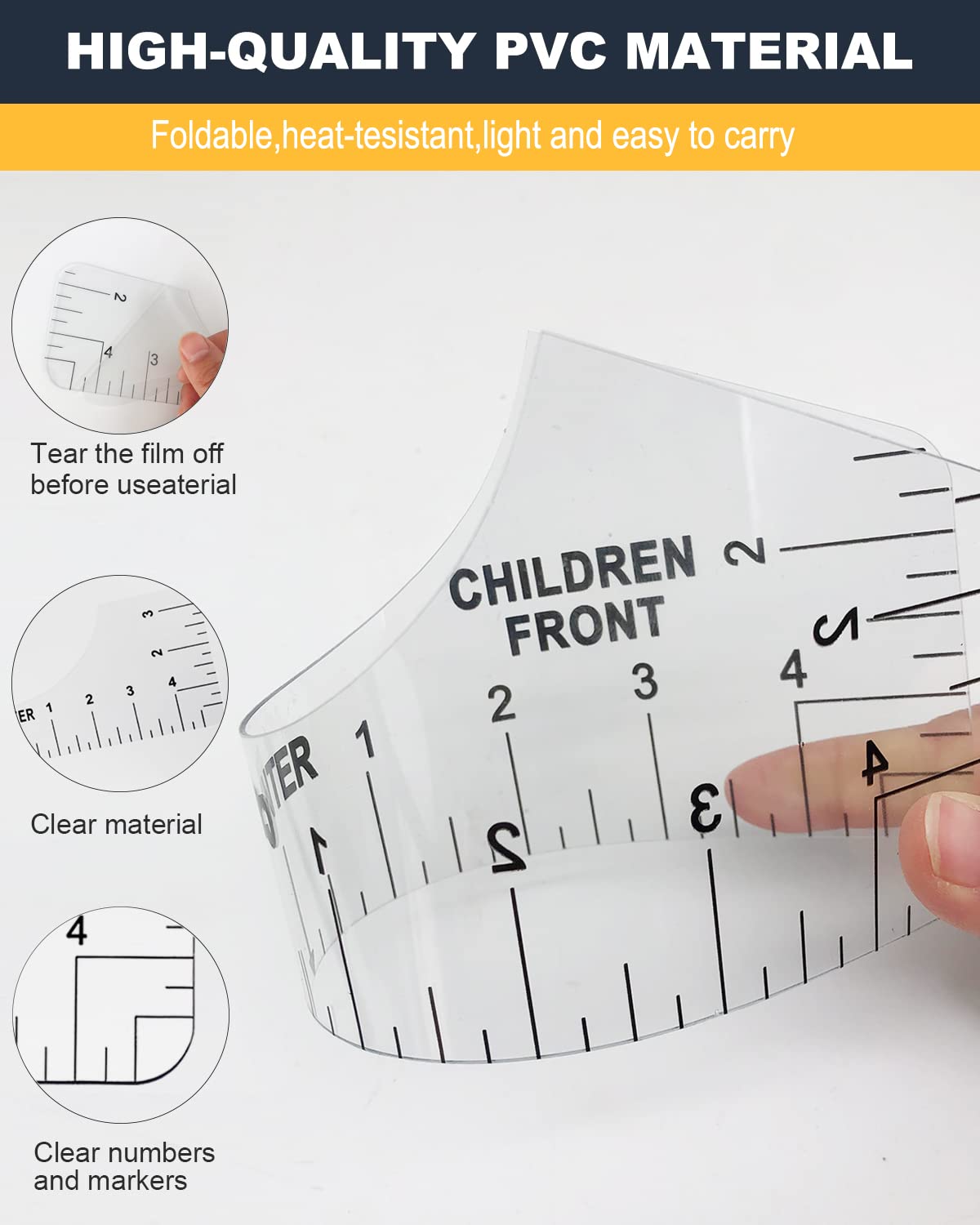 9 Pcs T-Shirt Rulers to Center Designs,Tshirt Ruler Guide for Vinyl Alignment,Shirt Front Back Measurement Tool for Heat Press