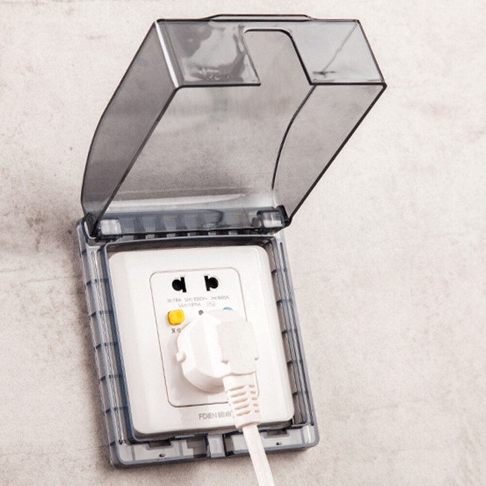 Schalter Buchse Schutz Box Wand Rechteckigen Power Staubdicht Abdeckung Wasserdicht Bad Küche Türklingel Klar Haushalt