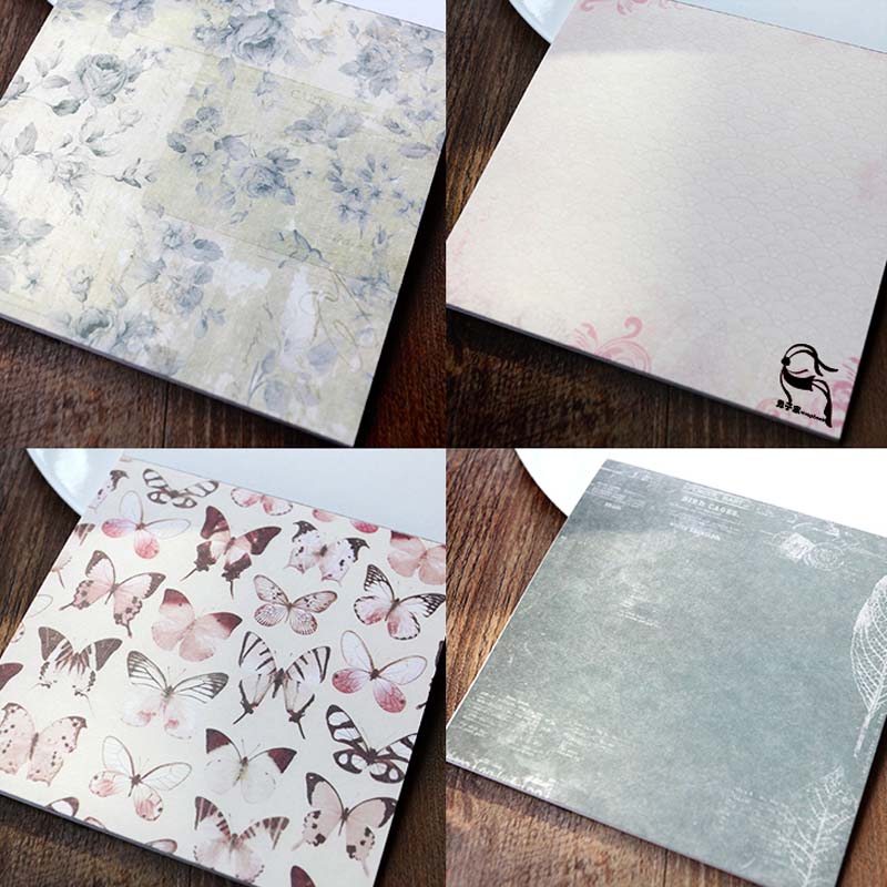 KLJUYP 6''Single-side Printed Butterfly Pattern Decorative Scrapbooking paper set of 24sheets printed background craft paper