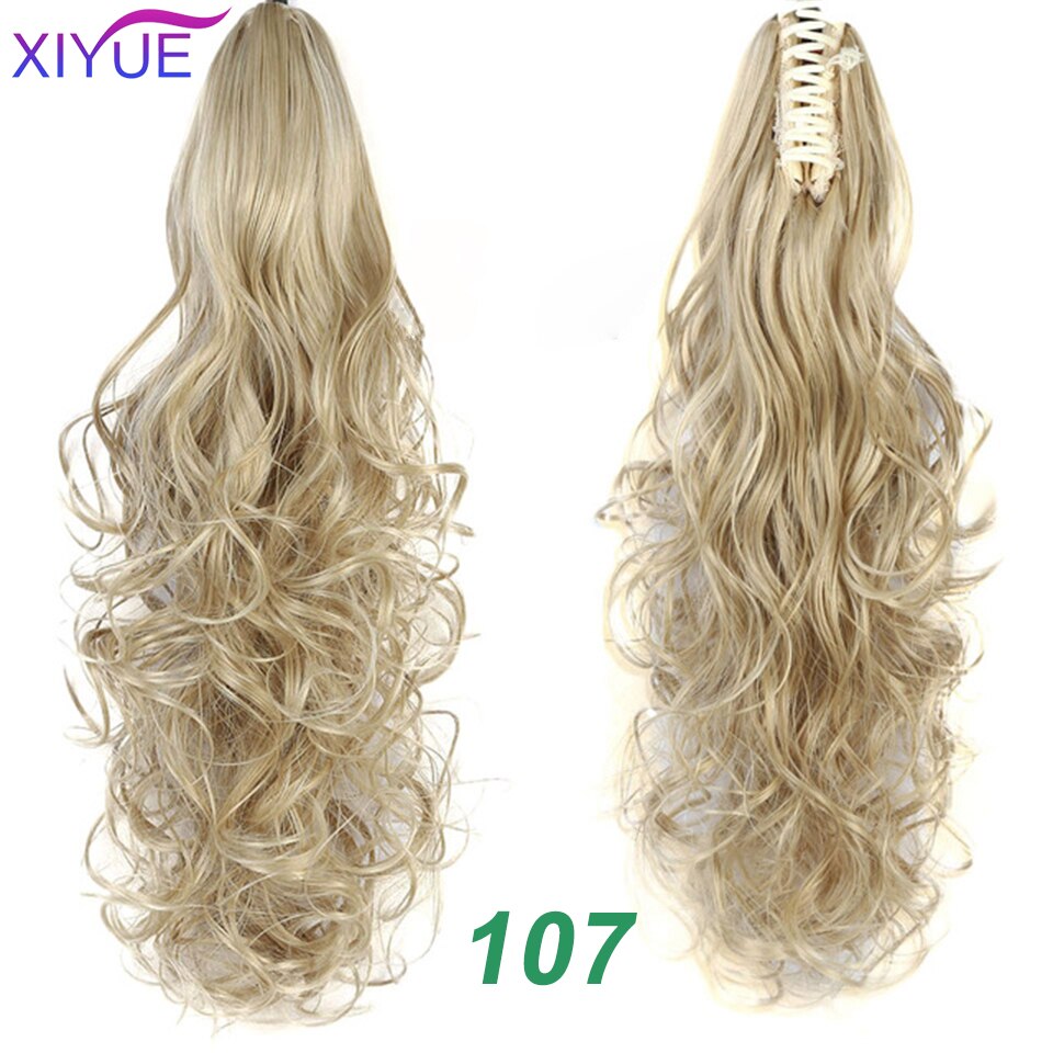 XIYUE Hair Long Water Wavy Clip On Hair Extensions Claw Ponytail Synthetic Hairpiece Heat Resistant Ponytail Synthetic: C06-107