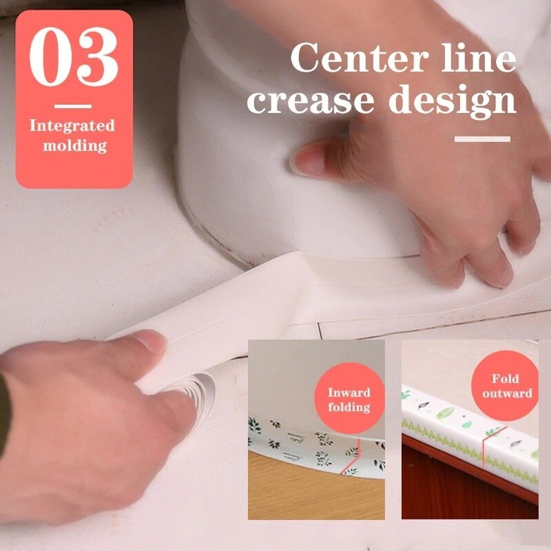 Abdichtung Streifen Abdichtung Band Bad Dusche Waschbecken Abdichten Band Weiß PVC Selbst Klebstoff Wasserdicht Wand Band für Bad Küche