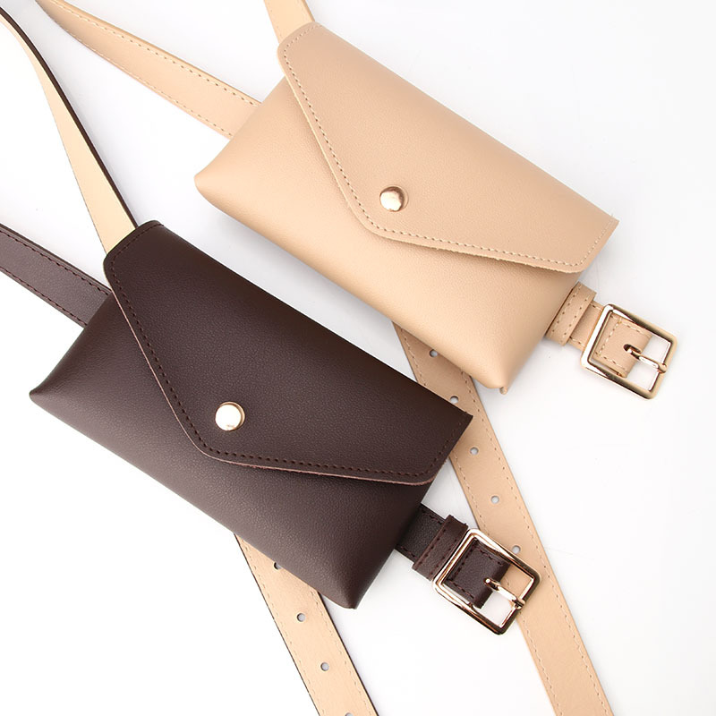BQ-Bolso pequeño de cuero a la para mujer y niña, Mini bandolera, cinturón