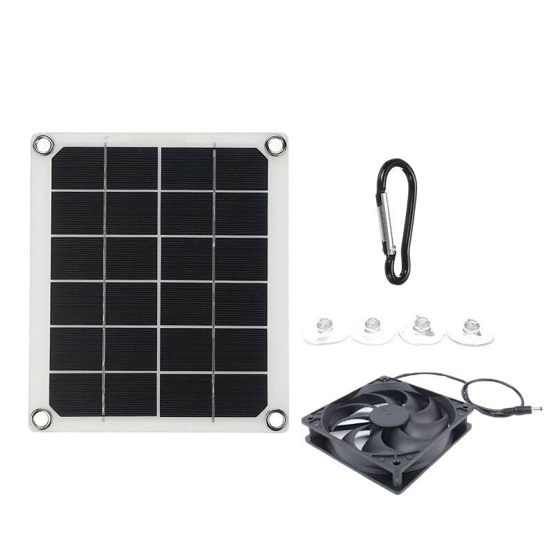 Gorący TOD-wentylator wyciągowy z panelem słonecznym, 5V10W wodoodporny wentylator wyciągowy solarny, przenośny wentylator wyciągowy robić kamperów, szklarni, domów dla zwierząt domowych
