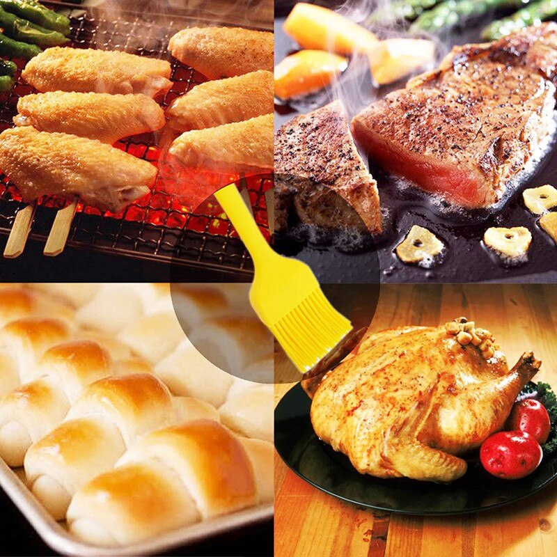 Barbecue Brush Brush For Oil Bake Brush Silicone Pastry Brush Baking BBQ Brush Baking Clear Handle Kitchen Tools BBQ Accessories