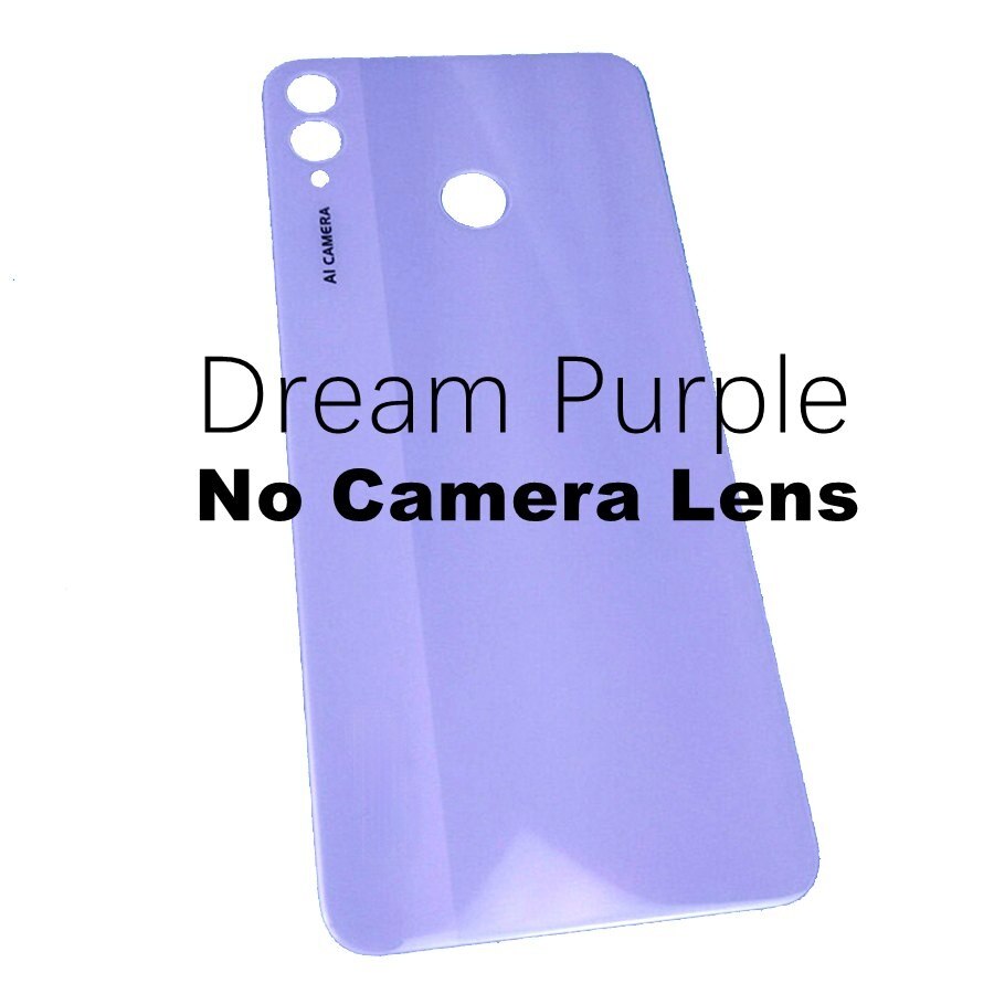 Back Glass Cover For HUAWEI Honor 8X Back Battery Cover Glass Panel Honor View 10 Lite Rear Door Housing Case With Camera Lens: Purple No Lens