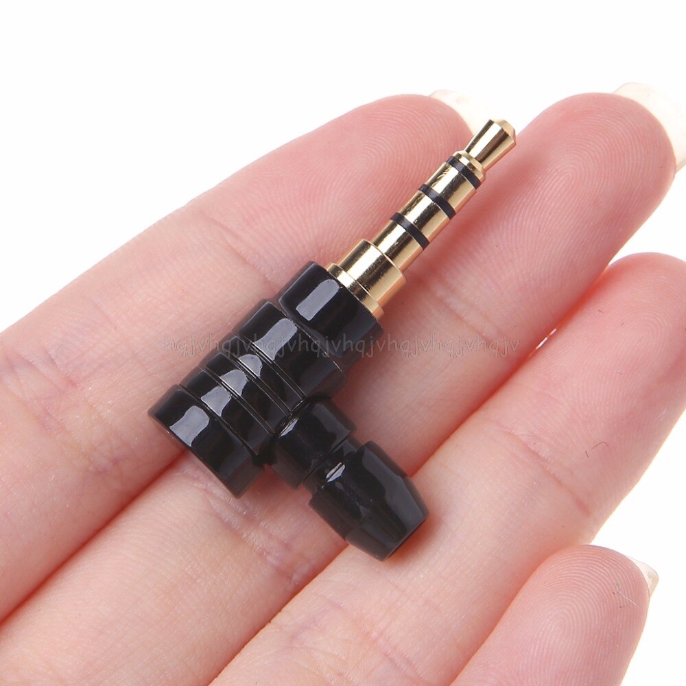 90 Graden Haakse Male Jack Plug 4 Pole 3.5 Mm Stereo Audio Adapter Converter JUN20