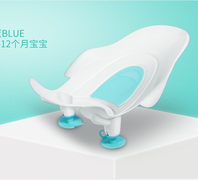 Bañera para bebés soporte de lavado para bebés soporte de asiento de baño para bebés Asiento de baño inteligente para bebés y bidé con almohadilla de silicona: Azul