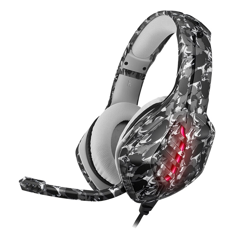 Camouflage Wired Gaming Headphone Deep Bass Headset Computer Gamer Earphone with Mic for PC Computer Phone Laptop: Default Title