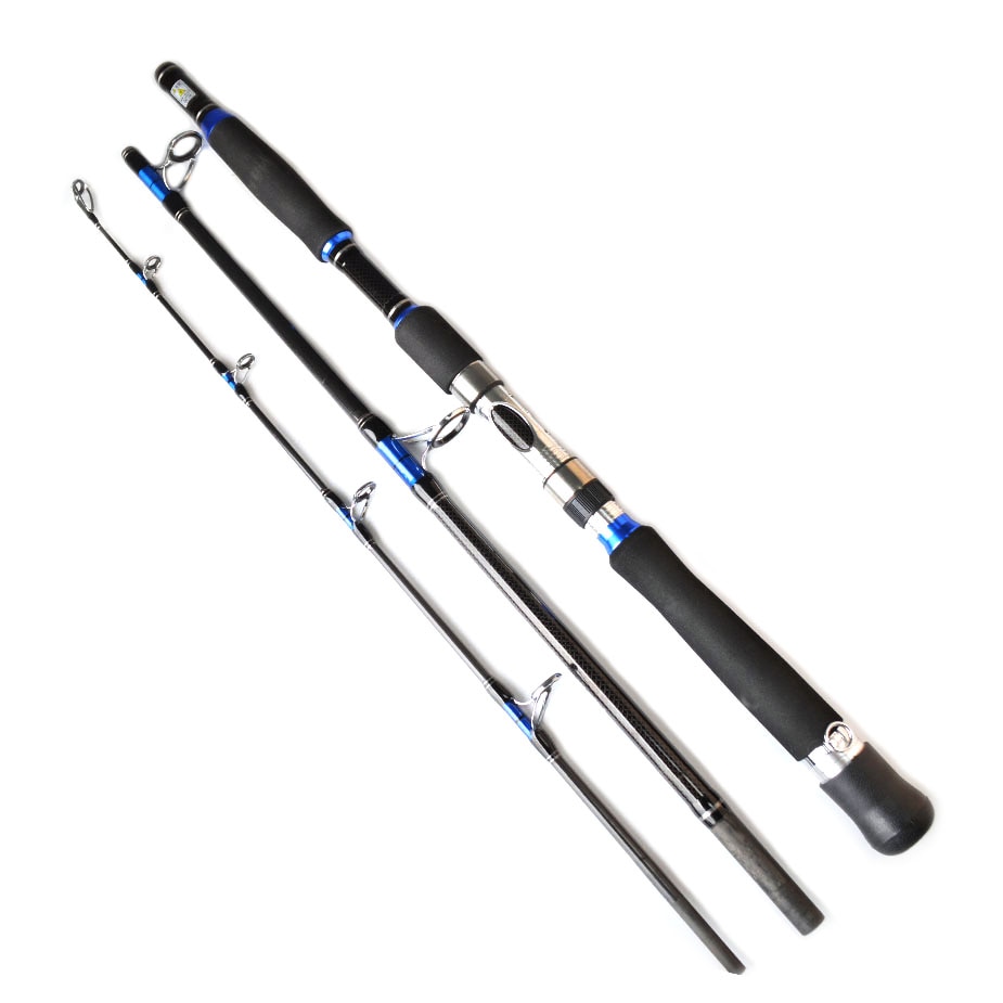 Fast Action Sea Jigging Fishing Rod Casting 1.8m 1.98m 2.1m 3section Carbon Spinning Boat Fishing Rod Saltwater