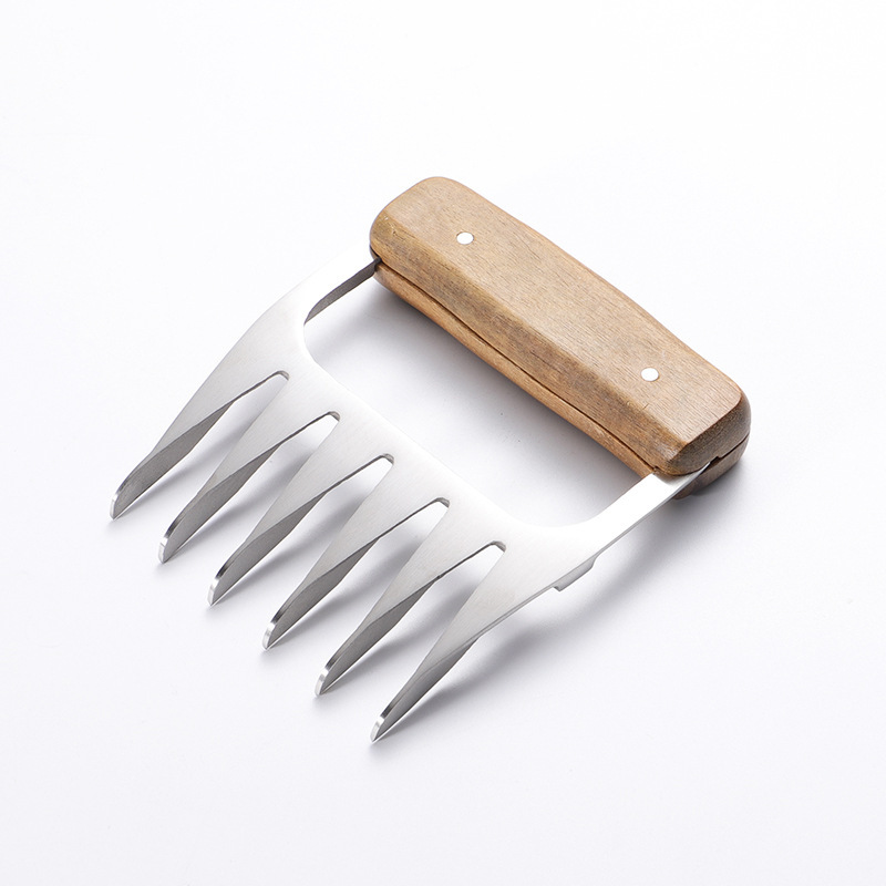 1pc udendørs grillgafler, strimlet bjørneklo, træk strimlet svinekødklemme, manuel stegegaffel, køkkenredskabstilbehør, grillværktøj: Rød