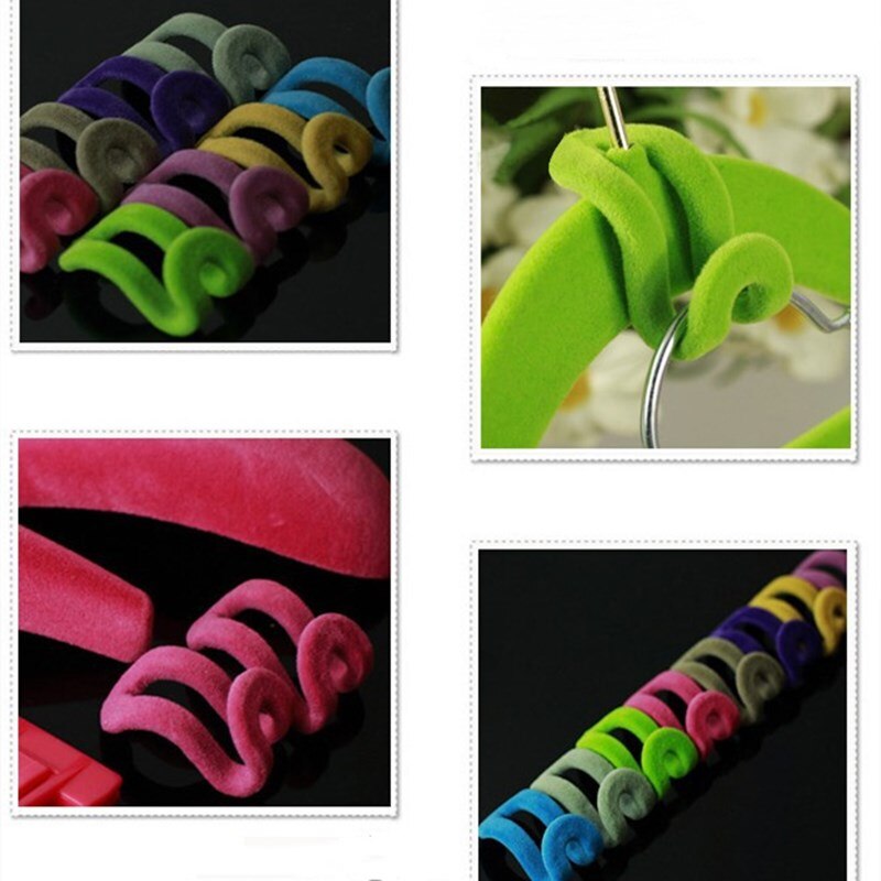 Juego de 10 unidades de ganchos colgantes mágicos de flocado para colgar ropa, accesorios, estante multifuncional, organizador de ropa, almacenamiento para el hogar
