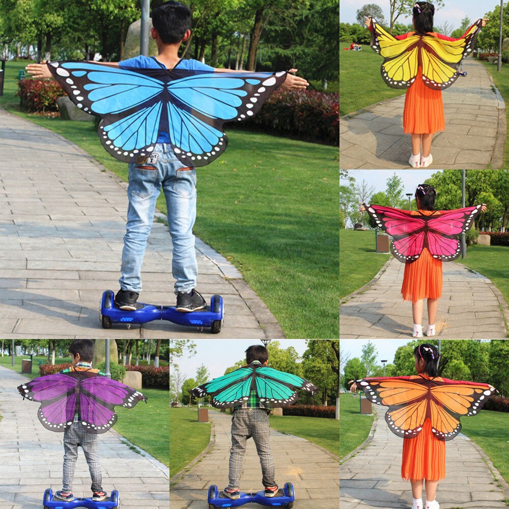 De Kinderen Vlinder Sjaals Meisjes Jongens Kids Fairy Vleugels Vlinder Fancy Dress Up Kostuum Party Fantasiespel