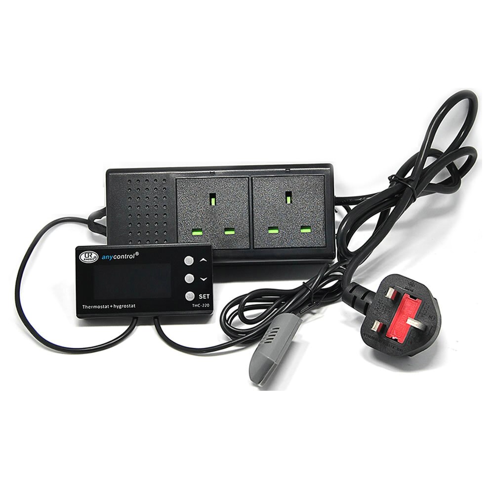 THC-220 Digital Temperature Humidity Controller Thermostat Regulator Control Switch LCD for Green House: UK