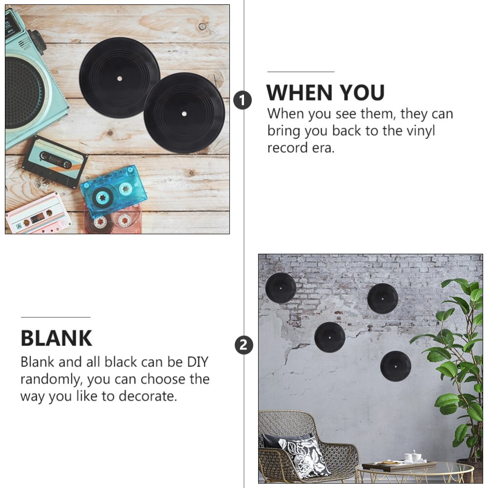 5pcs Blank Vinyl Records Indie Aesthetic Room Decor Wall Decorative Records