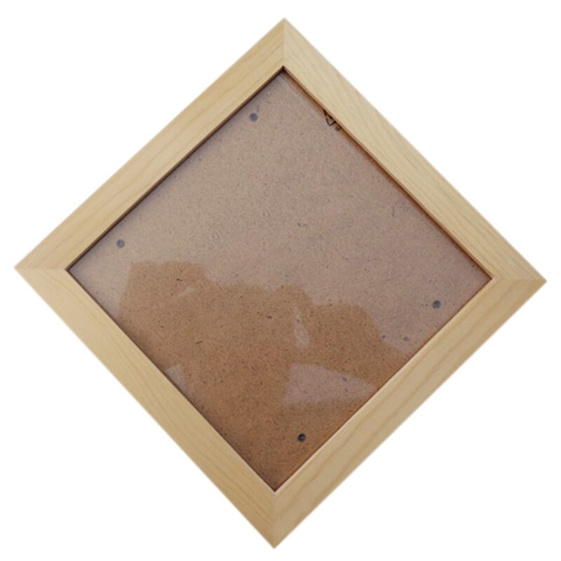 Cadre Photo carré en bois de pin épais cadre Photo mural: Wood Color 6inch