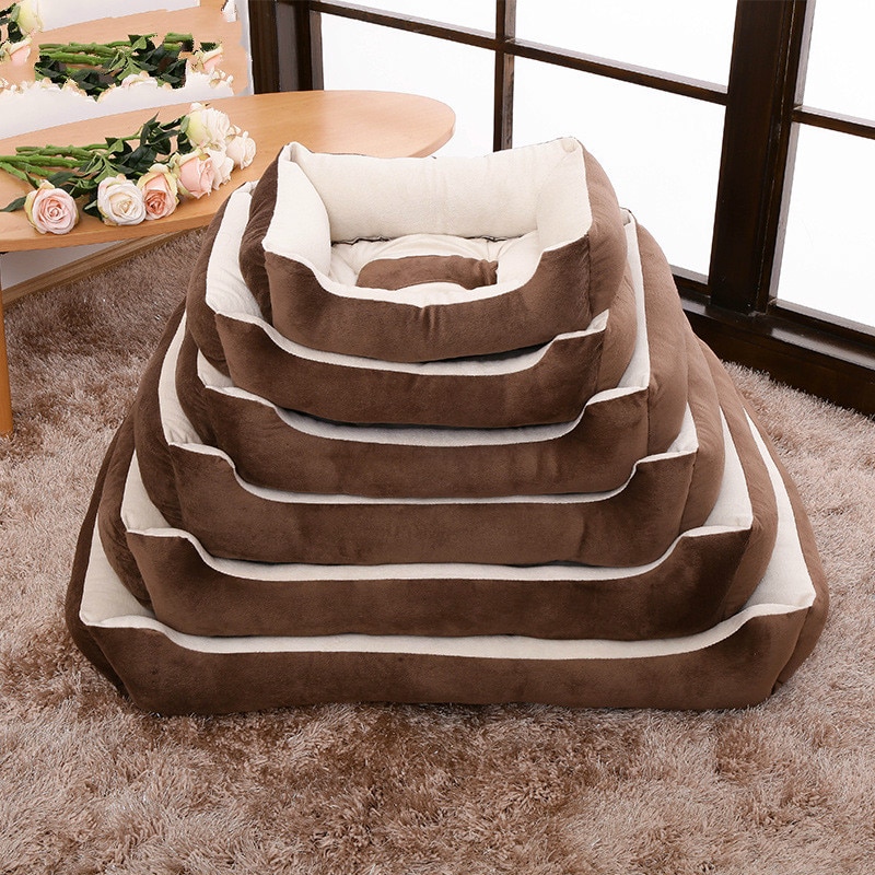 Sofá cama grande de 70x52cm para perro, perrera cálida para cachorro, lavable, Extra cómoda, con borde de felpa, fondo antideslizante, para casa de perro de todos los tamaños