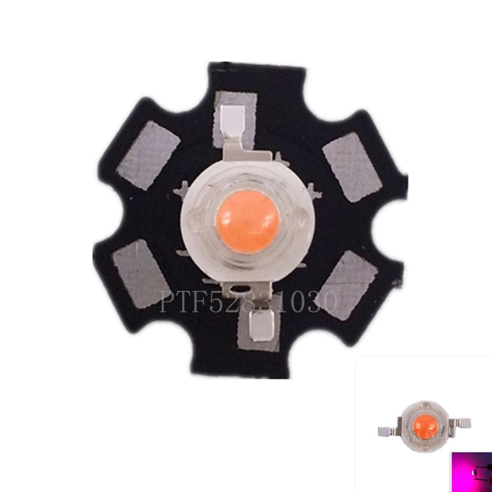 50pcs/lot 1w/3w/5w full spectrum led grow chip , led grow lights ,broad 400nm-840nm led diode for indoor Not PCB/with PCB star: with 20MM PCB / 1W